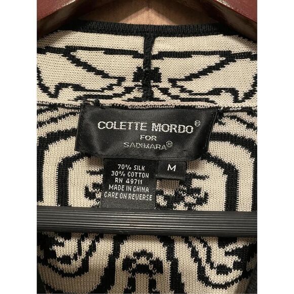 Colette Mordo for Sanitra M black white geometric Silk sweater - Picture 4 of 5